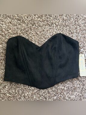 🆕 iris Black Strapless Bustier Top